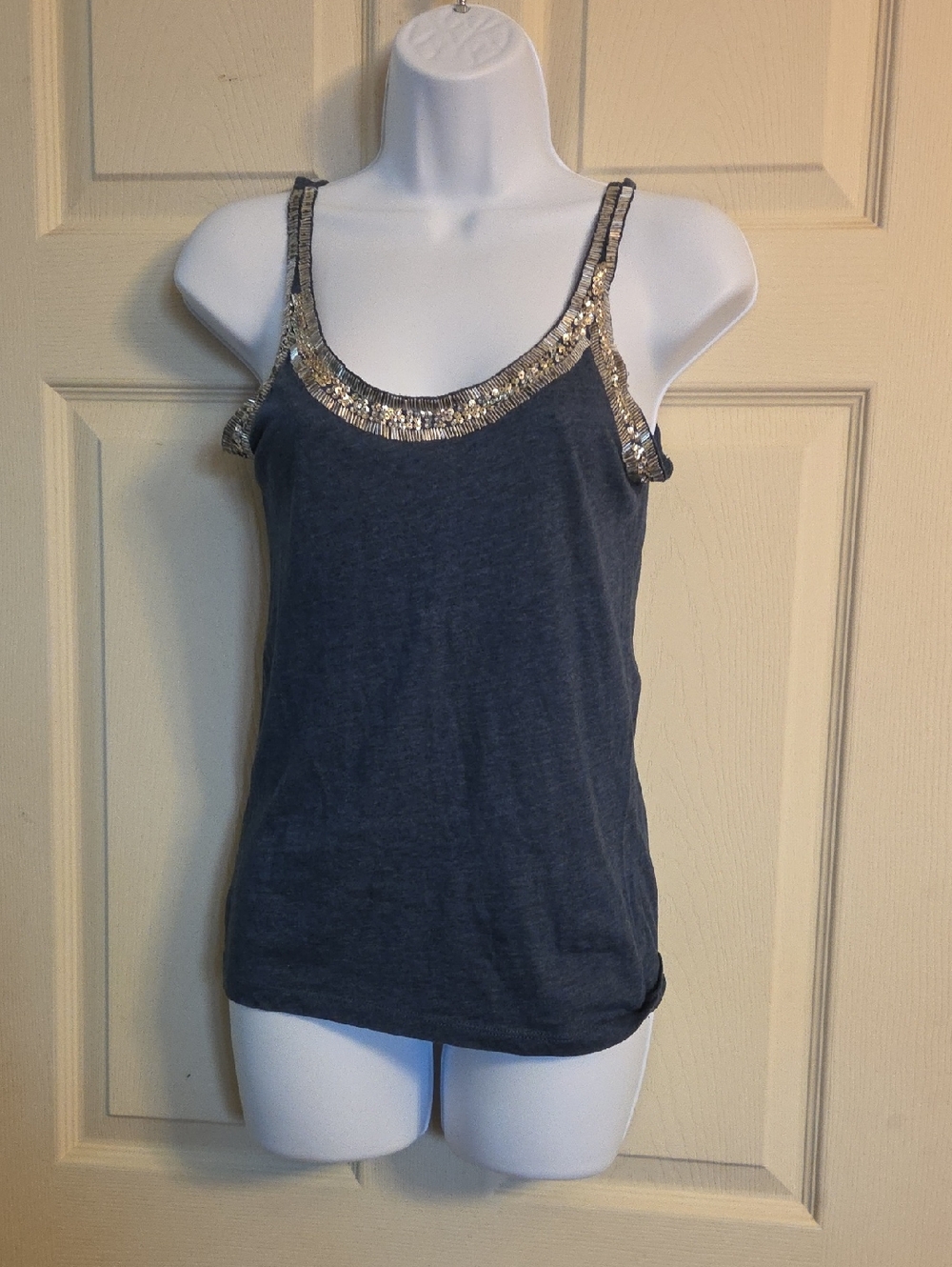 Threads 4 Thought Sequin Trim Scoop Neck Tank Top Small